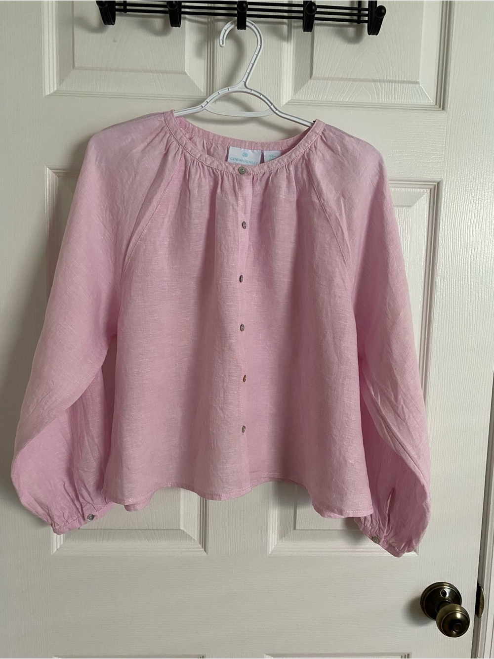 Cynthia Rowley 100% Linen Light Pink Blouse – Size M
